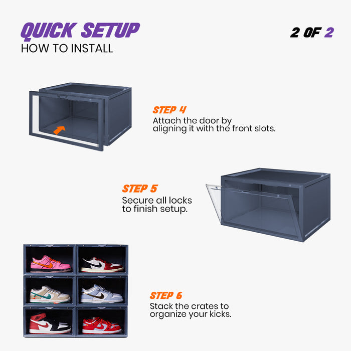 Sneakare Stack'Em Sneaker Crates | Nardo Grey (Side Drop)