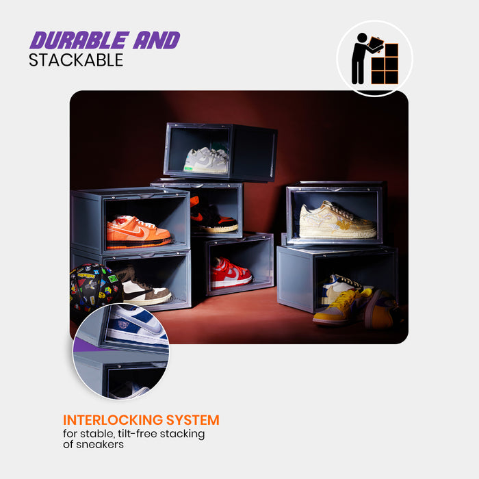Sneakare Stack'Em Sneaker Crates | Nardo Grey (Side Drop)