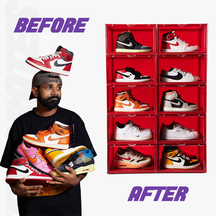 Sneakare Stack'Em Sneaker Crates | Red (Side Drop)