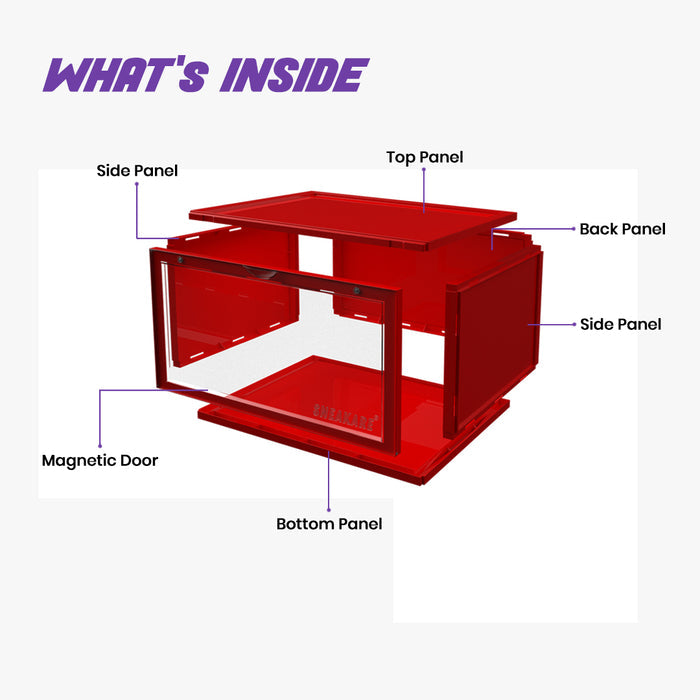 Sneakare Stack'Em Sneaker Crates | Red (Side Drop)