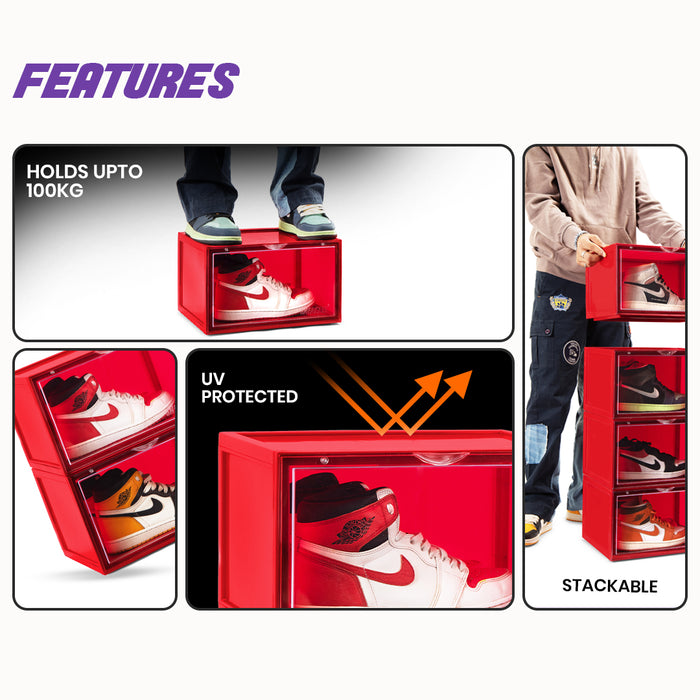 Sneakare Stack'Em Sneaker Crates | Red (Side Drop)