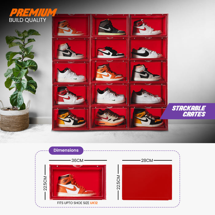 Sneakare Stack'Em Sneaker Crates | Red (Side Drop)
