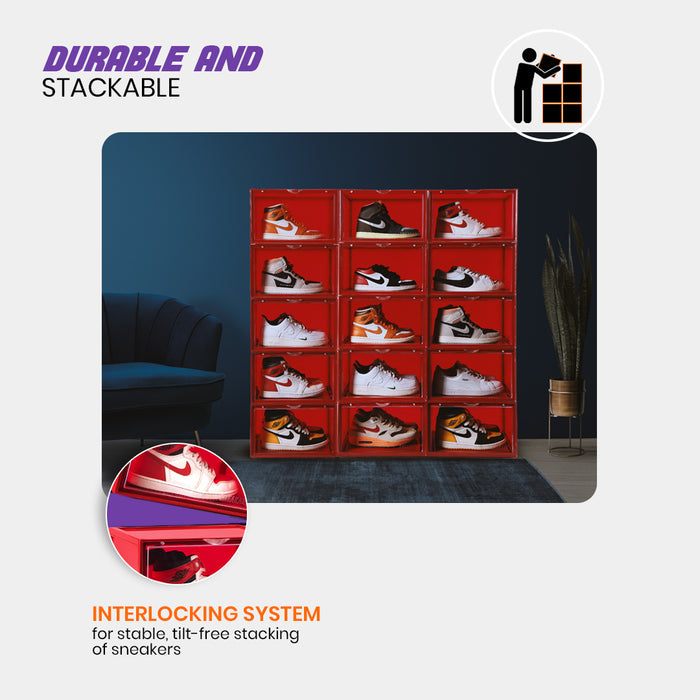 Sneakare Stack'Em Sneaker Crates | Red (Side Drop)