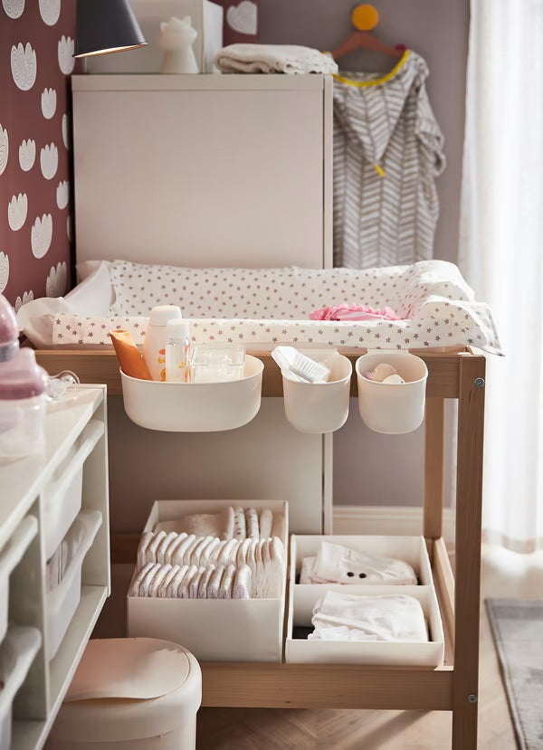 SNIGLAR Changing table, 72x53cm, Beech/white