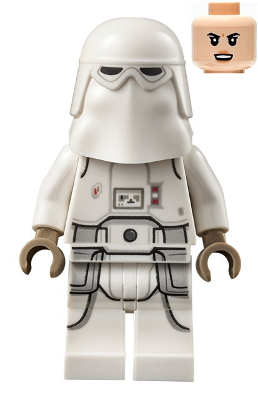 Snowtrooper - Female, Printed Legs, Dark Tan Hands, Light Nougat Head, Angry Smile