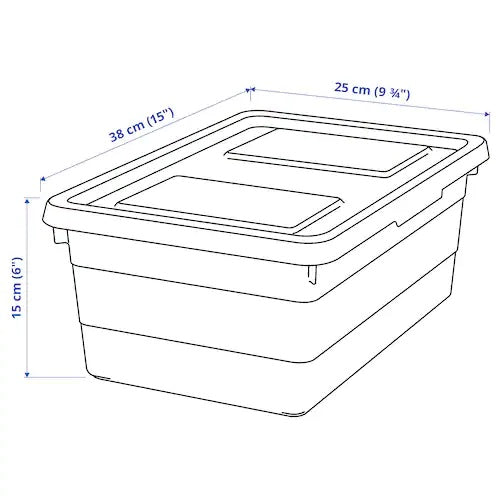 SOCKERBIT Box with lid, 38x25x15cm, White