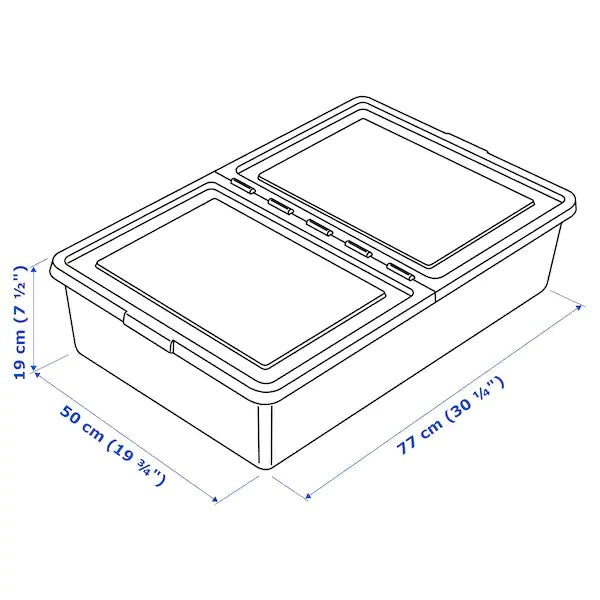 SOCKERBIT Container with cover, 50x77x19cm, White