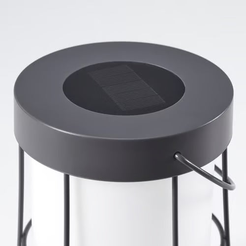 SOLVINDEN Table lamp, solar-powered/grey, 18cm