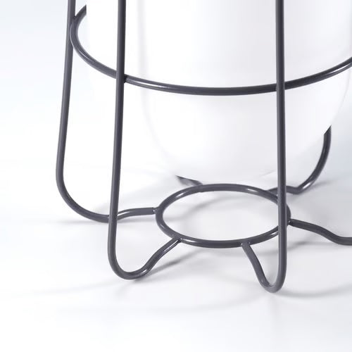 SOLVINDEN Table lamp, solar-powered/grey, 18cm