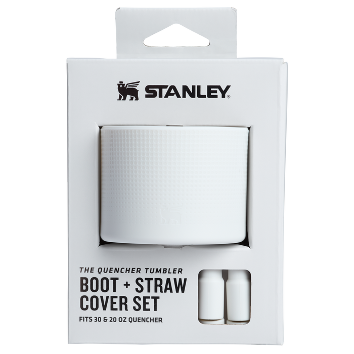 The Quencher Tumbler Boot 30 - 20OZ & Straw Cover Set In Pale Stone White