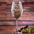 Stolzle Crystal, White Wine Glass, Engraved, Bride & Groom Glasses