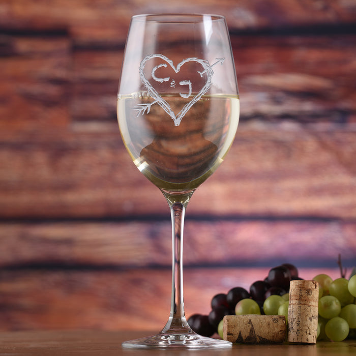 Stolzle Crystal, White Wine Glass, Engraved Wedding Gift