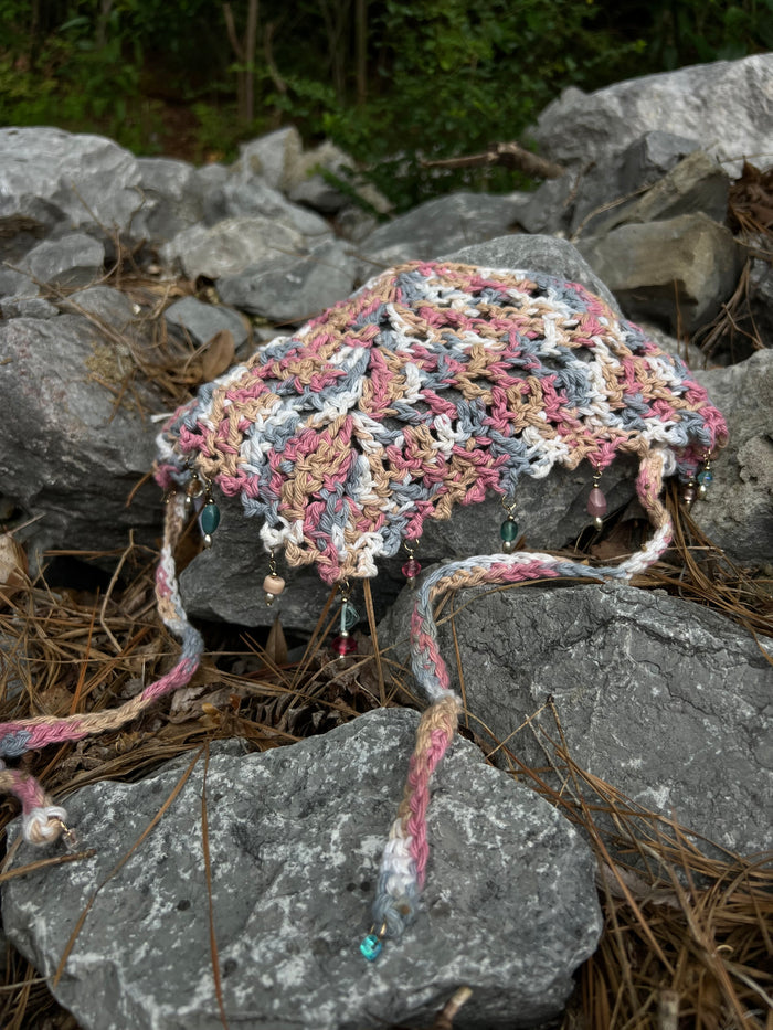 Strawberry Fields Sunset - Crochet Bandana