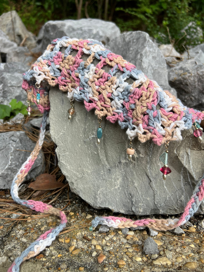 Strawberry Fields Sunset - Crochet Bandana