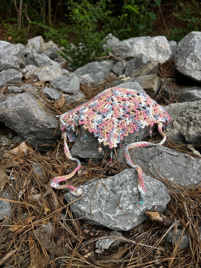 Strawberry Fields Sunset - Crochet Bandana