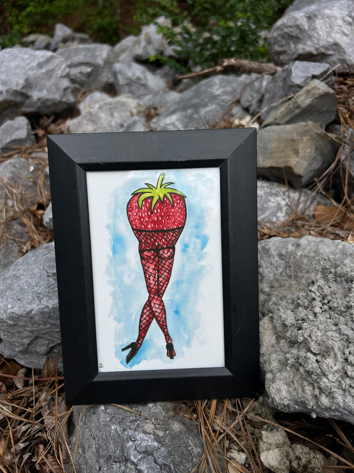Strawberry Stripper - Burlesque Fruits Giclee