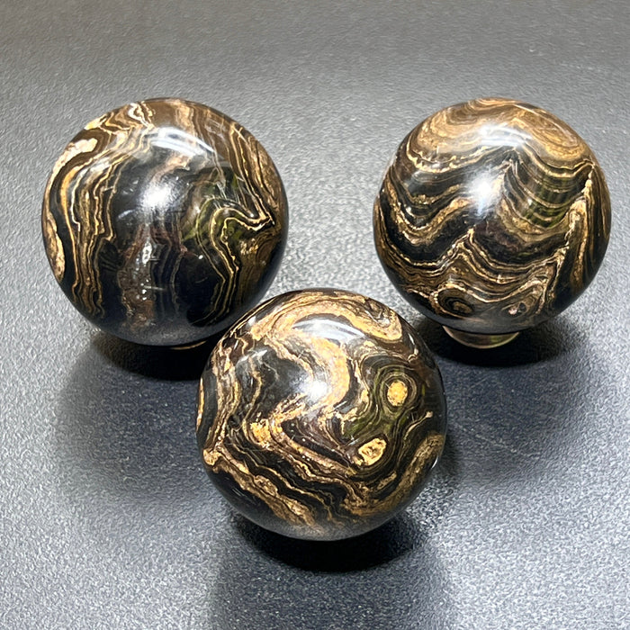 Stromatolite Fossil Sphere Carving (1.5 Inches)