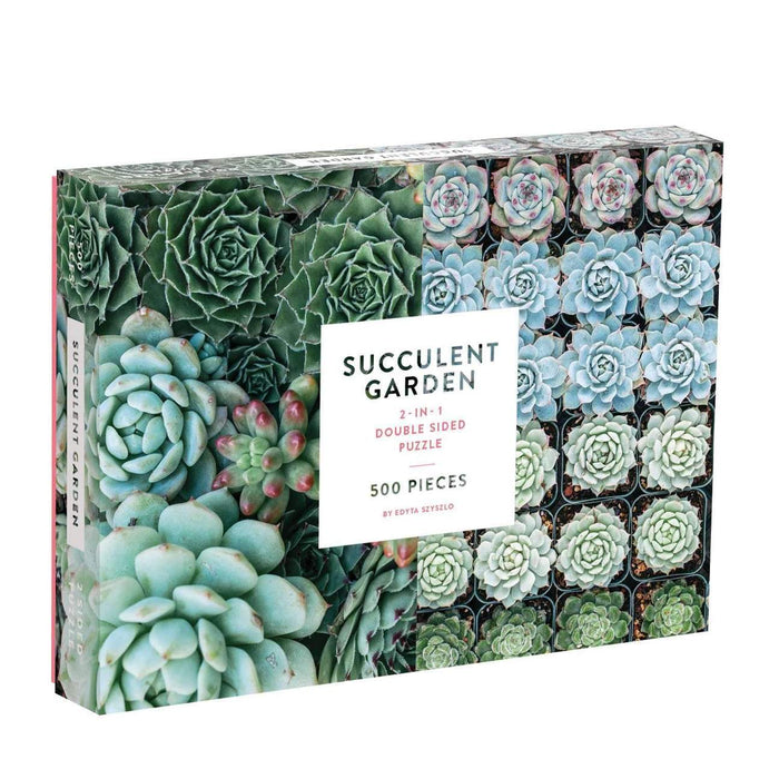 Succulent Garden 500 Piece Double-Sided Puzzle - Quick Ship - Puzzlicious.com