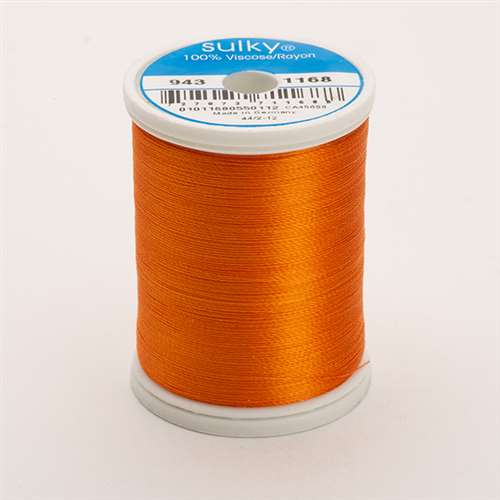 Sulky 40 wt 850 Yard Rayon Thread - 943-1168 - True Orange