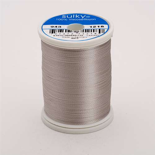 Sulky 40 wt 850 Yard Rayon Thread - 943-1218 - Silver Gray