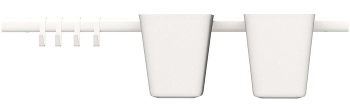 SUNNERSTA Rail with 4 hooks and 2 containers, White