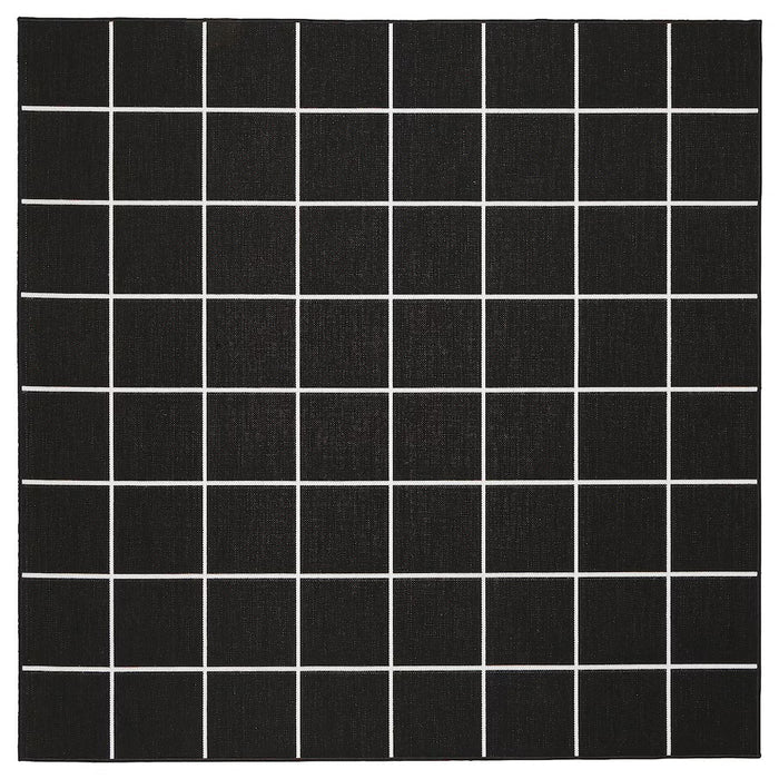 SVALLERUP Rug flatwoven, in/outdoor, 200x200cm, Black/white