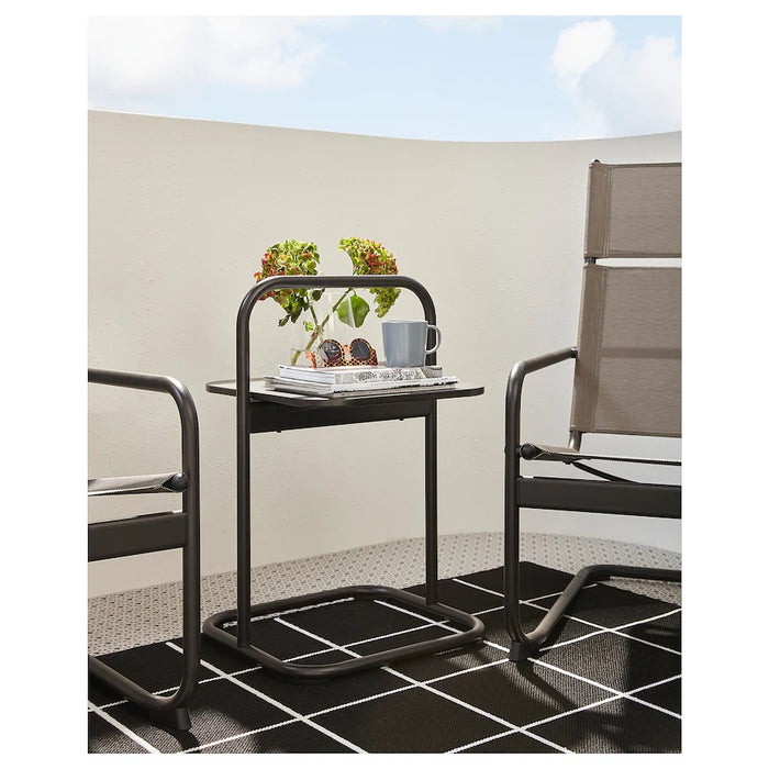 SVALLERUP Rug flatwoven, in/outdoor, 200x200cm, Black/white
