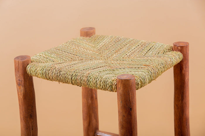 Tabouret de bar marocain en bois de laurier 80 cm - Africancreates