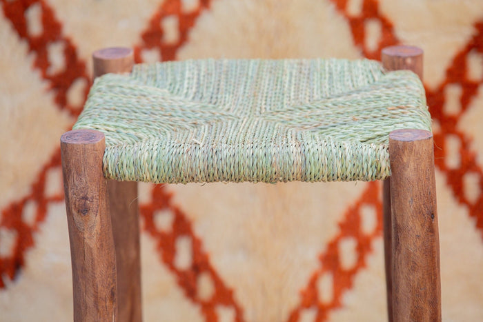 Tabouret de bar marocain en bois de laurier 80 cm - Africancreates