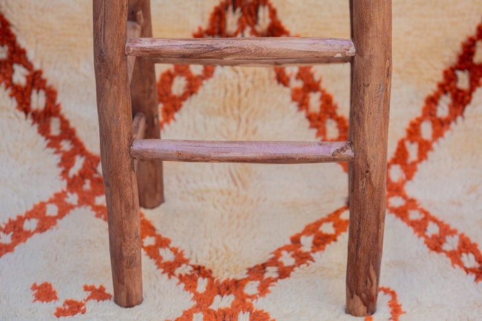 Tabouret de bar marocain en bois de laurier 80 cm - Africancreates