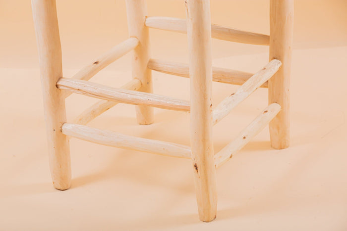 Tabouret marocain en bois et tressé - Africancreates