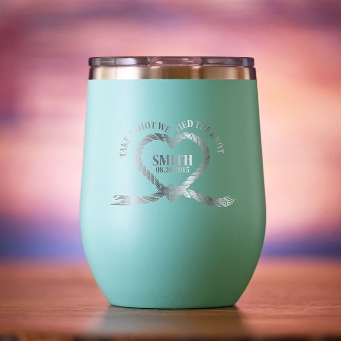 "Take A Shot, We Tied The Knot" Stemless Wedding Tumbler Gift