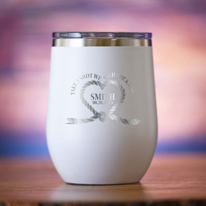 "Take A Shot, We Tied The Knot" Stemless Wedding Tumbler Gift