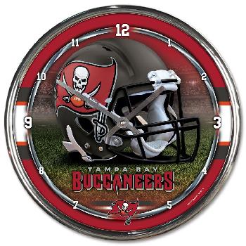 Tampa Bay Buccaneers Round Chrome Wall Clock 12.75"