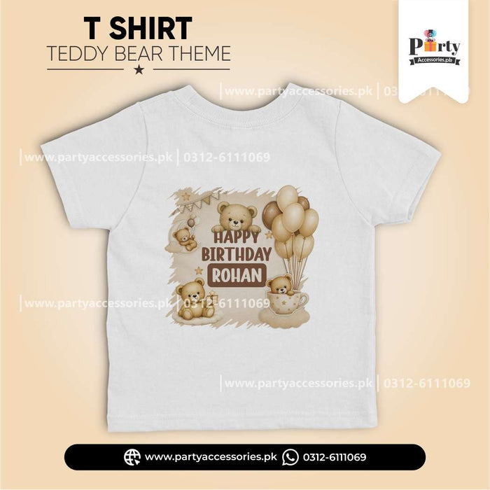 Teddy Bear Theme Customized Kids' T-Shirt for Birthday Party Celebration