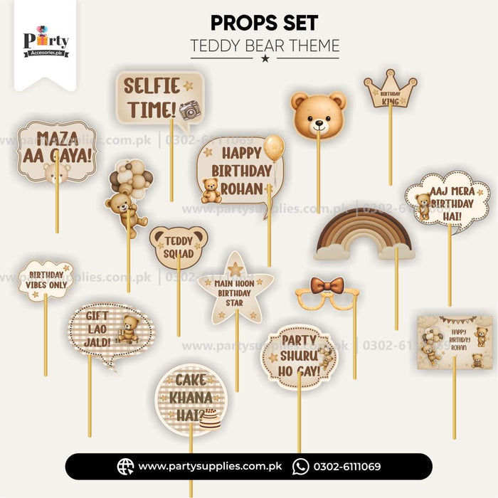 Teddy Bear Theme Party Celebration Photo Props Set – Colorful Festive Props