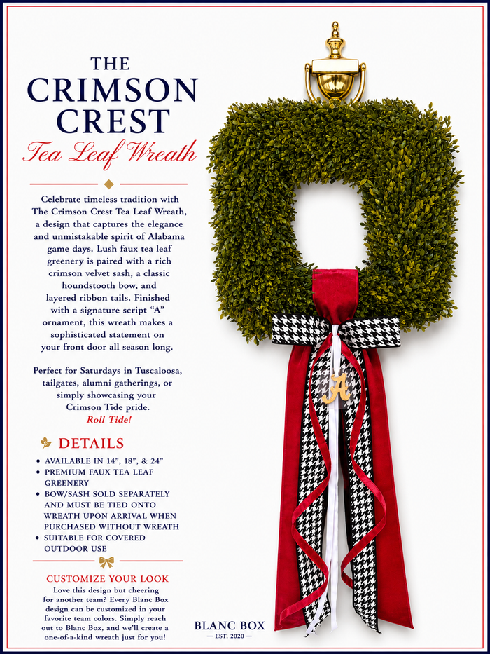 The Crimson Crest Tea Leaf Wreath