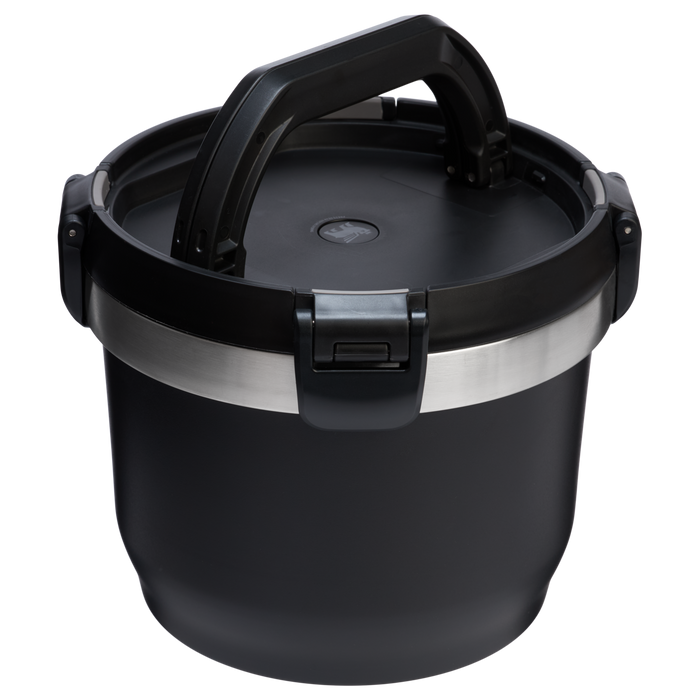 Stanley Fresh-To-Table 3 qt Leakproof Crock in Black with sealed lid and side latches