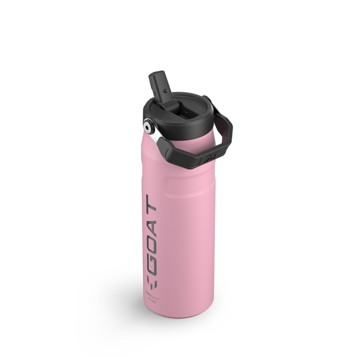 The Messi x Stanley IceFlow™ Water Bottle with Flip Straw Lid 24 OZ In Messi GOAT Pink