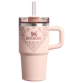 Stanley 20 OZ Stainless Steel Tumbler With Straw And Handle In Conch Floral Pink