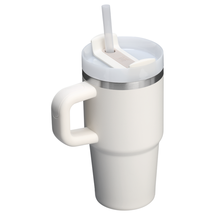 The Quencher H2.O 20 oz FlowState Tumbler with handle and straw in Cream White