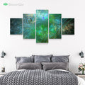 The Unfolded Cosmos Green by YantrArt 5-Piece Canvas