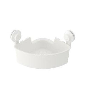 TISKEN Corner shelf unit with suction cup, White