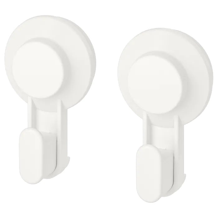 TISKEN Hook with suction cup, 2 pack, White