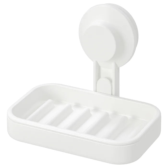 TISKEN Soap dish with suction cup, White