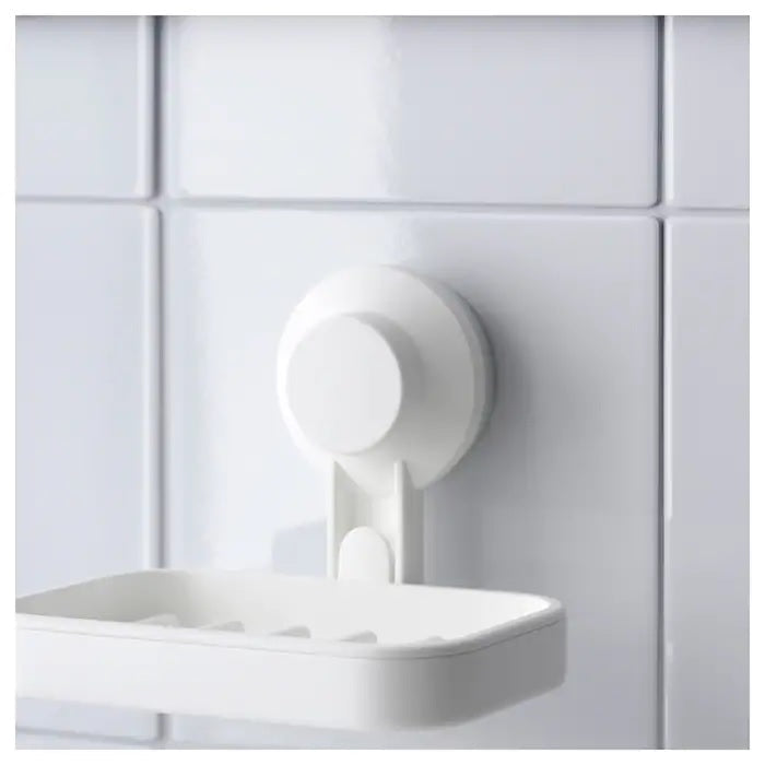 TISKEN Soap dish with suction cup, White