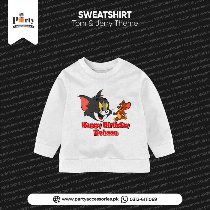 TOM AND JERRY THEME CUSTOMIZED WHITE SWEAT WHITE