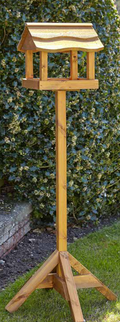 Bird Inn wooden bird box with pitched roof and entrance hole, decorative garden bird house for wild birds