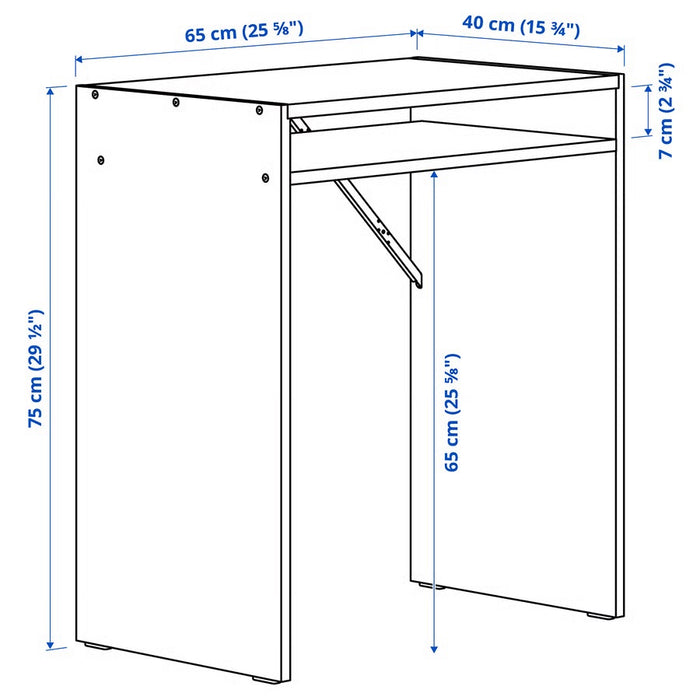 TORALD Desk, white, 65x40cm