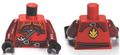 Torso Ninjago Wrap with Shoulder Armor and Belt, Gold Lion on Back Pattern / Dark Red Arms / Black Hands